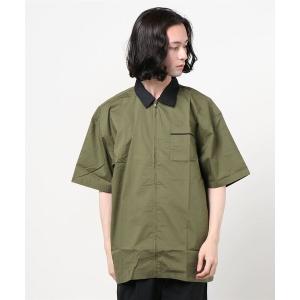 シャツ ブラウス VANS ヴァンズ M VANS ZIP BOWLING SHIRT 121H1060400 OLIVE｜zozo