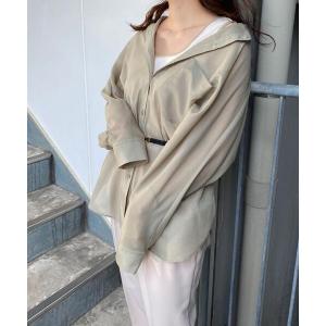 ブラウス シャツ バンドカラーシアードルマンシャツ レディース