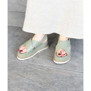 サンダル プラットフォームクロスサンダル レディース