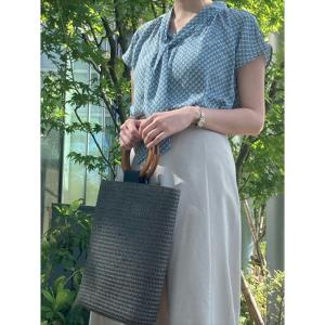 ブラウス シャツ ジオメ柄アソートボウタイブラウス レディース