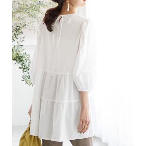 シャツ ブラウス バックリボンティアードチュニックブラウス