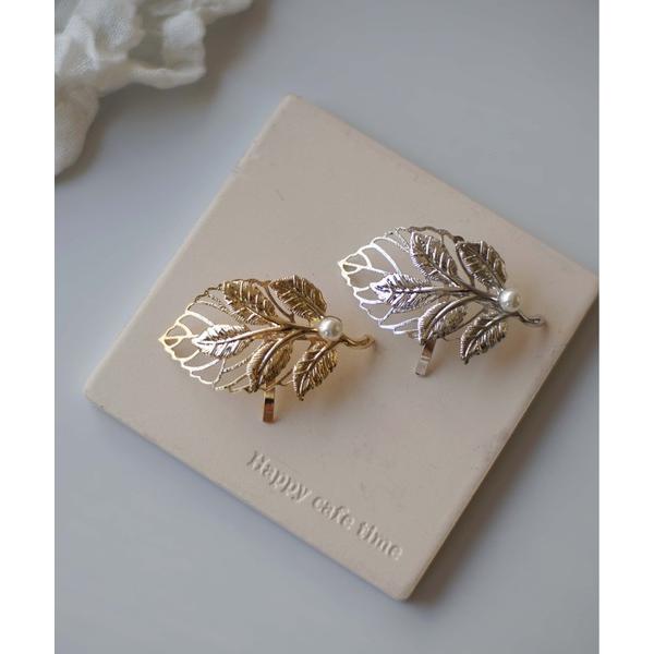 フェザー×リーフ ポニーフック/ヘアカフ/ヘアピアス