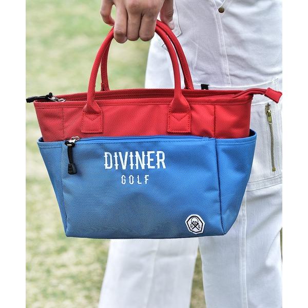 ゴルフ 「DIVINER GOLF」ゴルフウェアブランドバイカラーロゴ刺繍カートバッグ メンズ