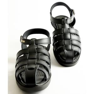 Jacques Soloviere◇グルカサンダル/42/ブラック/レザー : セカンド