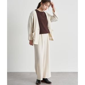 ジャケット ノーカラージャケット 「WEB限定」ジャケット+ワイドパンツSET