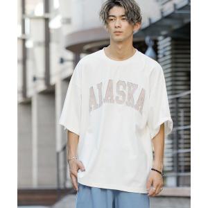 tシャツ Tシャツ 貼付け アーチロゴ ルーズシルエット Tシャツ 【ALASKA】｜zozo