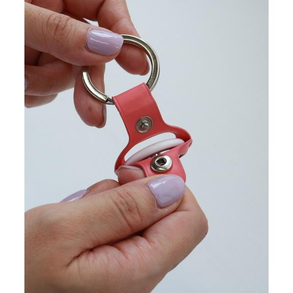 キーホルダー AirTag用キーリング付きレザーケース
