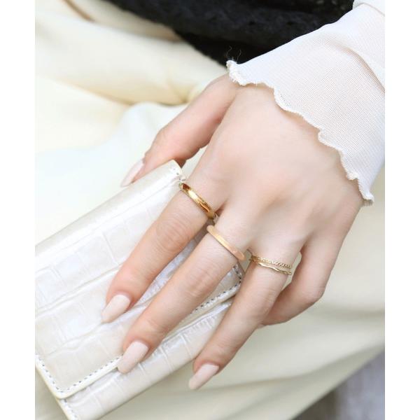 指輪 リング マーブルカラーのデザインリング「4本セット」 レディース