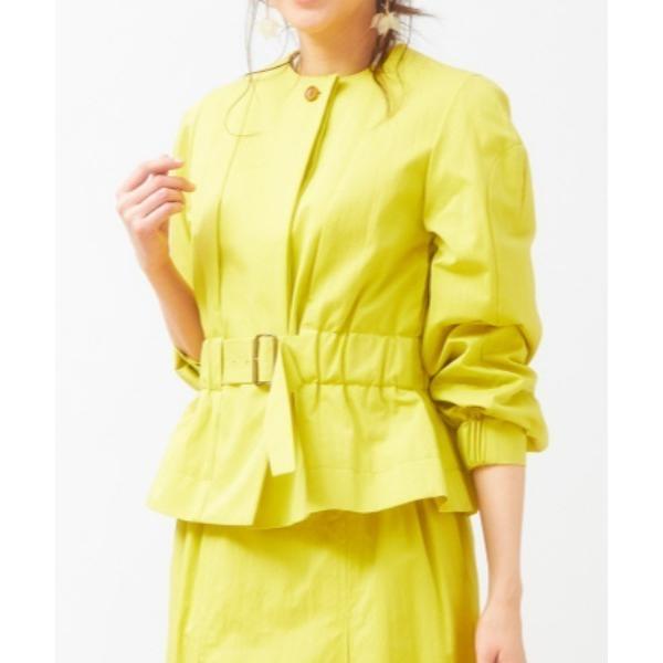 ブルゾン アウター ギャバジンノーカラーブルゾン レディース