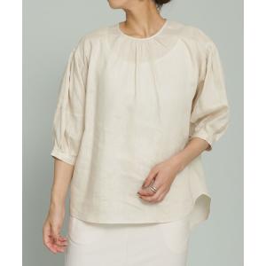 シャツ ブラウス イージーケアフレンチリネン100% デザインブラウス