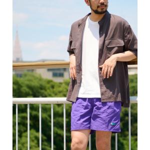 シャツ ブラウス 【OSORO】レーヨン麻バンドカラーシャツ