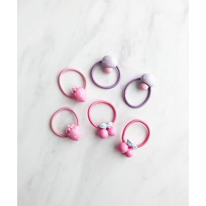 Rora（ローラ） ヘアゴム ダブルハート ヘアゴム 5個セット (1colors