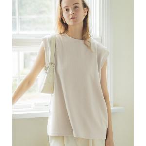 タンクトップ エンボスノースリトップス レディース