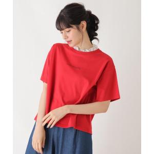 tシャツ Tシャツ 「S-L」襟レースTシャツ レディース