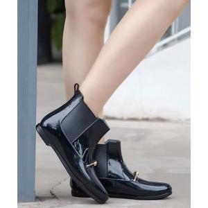 長靴 レインブーツ ローファー風アッパー レインブーツ