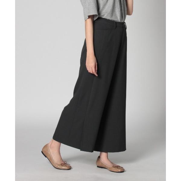 パンツ 「M~5L」麻調 ストレッチ ワイドパンツ レディース