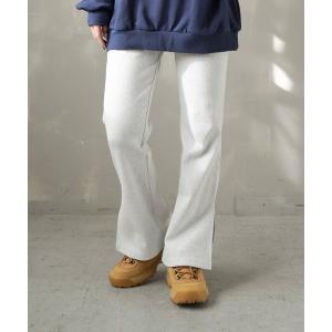 パンツ 【ZOZO限定カラー＆サイズ展開】リブ フレア イージーパンツ