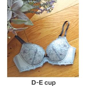 ブラ AMPHI「すっきり着やせブラ。#BRAsh UP」花柄×エンブロイダリーレース　ブラジャー　D-Ecup