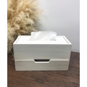 【新品】テッシュケース収納付き/ホワイト ARCADE 収納 小物入れ付きで便利！ ティッシュケース ティッシュ