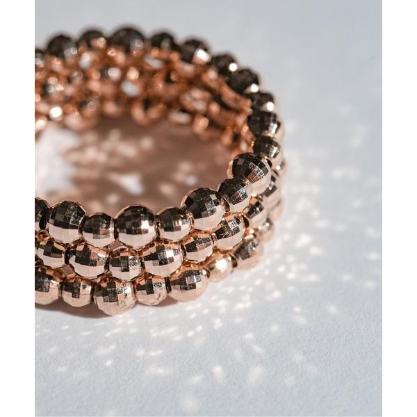 指輪 リング K18 フリーサイズ　形状記憶ワイヤー ミラーボールリング レディース メンズ