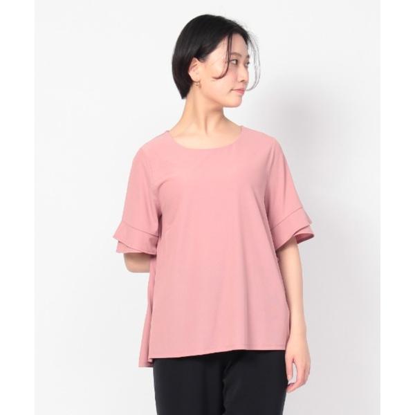 tシャツ 「M~5L」細リブ　フレア　カットソー レディース