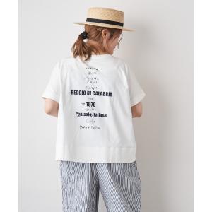 tシャツ Tシャツ 【WEB限定カラーあり】擬麻加工天竺バックプリントショートスリーブ