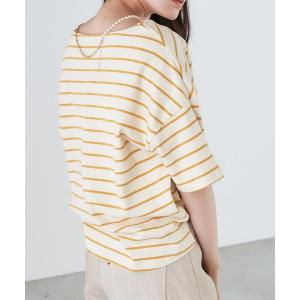tシャツ Tシャツ 天竺ボーダーリラックス半袖Ｔシャツ