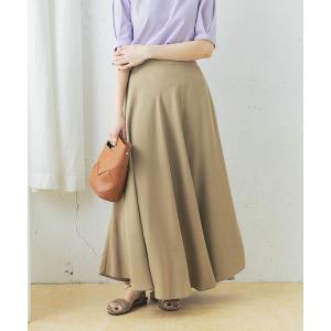 スカート リネン混カラーサーキュラースカート