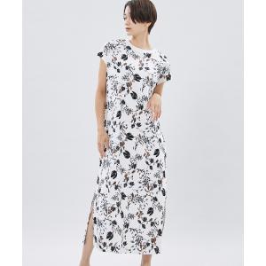 安心発送 ホイルフラワーカットソーワンピース Ebony ワンピース