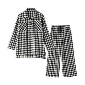パジャマ ルームウェア ビエラチェックシャツパジャマ上下セット レディース