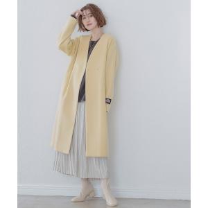 casheepVネックノーカラーコート　947432