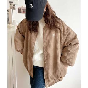 ジャケット MA-1 メンズライクがトレンド。コーデュロイ中綿MA-1ブルゾン