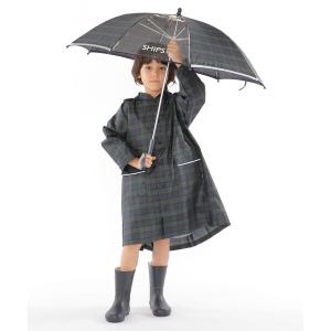 傘 SHIPS KIDS:「一面透明仕様」長傘 キッズ 子供 男の子