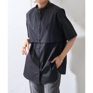 シャツ ブラウス 【WEB限定】ケープカラーシャツ