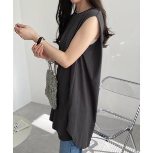 tシャツ Tシャツ コットン天竺ノースリーブトップス