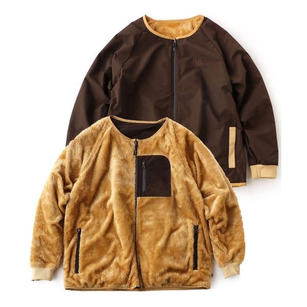 ジャケット ノーカラージャケット リバーシブルボアｘタスロンノーカラーＪＫＴ メンズ レディース