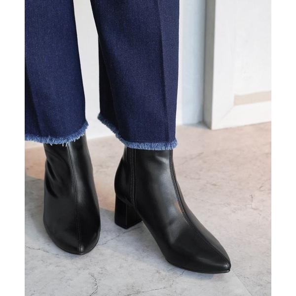 ブーツ 晴雨兼用チャンキーショートブーツ「日本製」 レディース