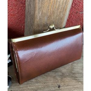 財布 YANKEE 社製 イタリアンレザー がま口 長財布 ロング束入れ (小銭入れ付き) メンズ