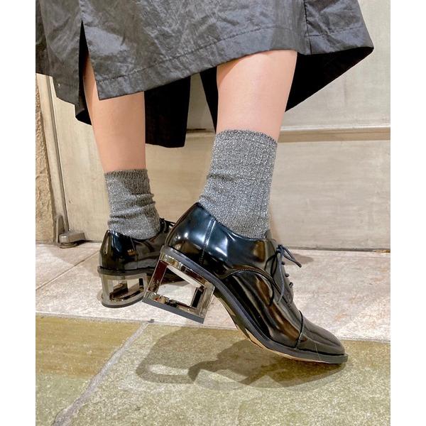 フォーマルシューズ 蹄ヒールレースアップシューズ レディース