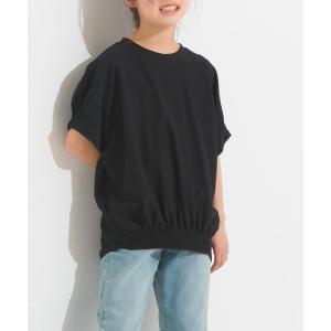 tシャツ Tシャツ キッズ キッズ梨地裾ギャザー半袖Tシャツ｜zozo