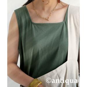 タンクトップ ノースリーブ コットン100%スク...の商品画像