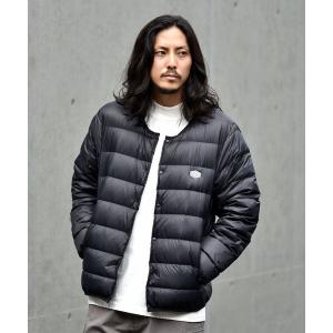 ダウン ダウンジャケット 【WEB限定/SHIPS別注】TAION:＜手洗い可能＞ ワンポイント ロゴ ワッペン ナイロン クルーネック インナーダウ