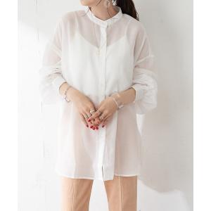 シャツ ブラウス 【WEB限定】袖ボリュームシアーシャツ