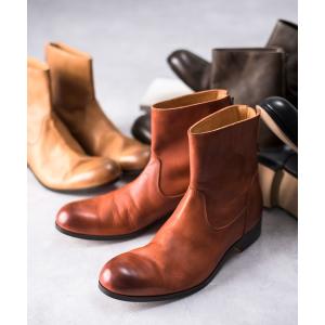 ブーツ メンズ PADRONE パドローネ / BACK ZIP BOOTS 「EDWARD」 バックジップレザーブーツ エドワード ヒールブーツ /