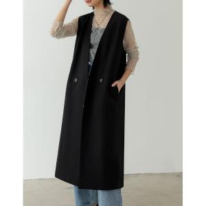 ジャケット ノーカラージャケット [低身長サイズ有]カットツイルノースリーブワンピースジャケット