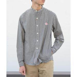 シャツ ブラウス DANTON/ダントン　バンドカラーシャツロングスリーブプレイド　BAND COLLAR SHIRT PLAID（メンズ）JD360