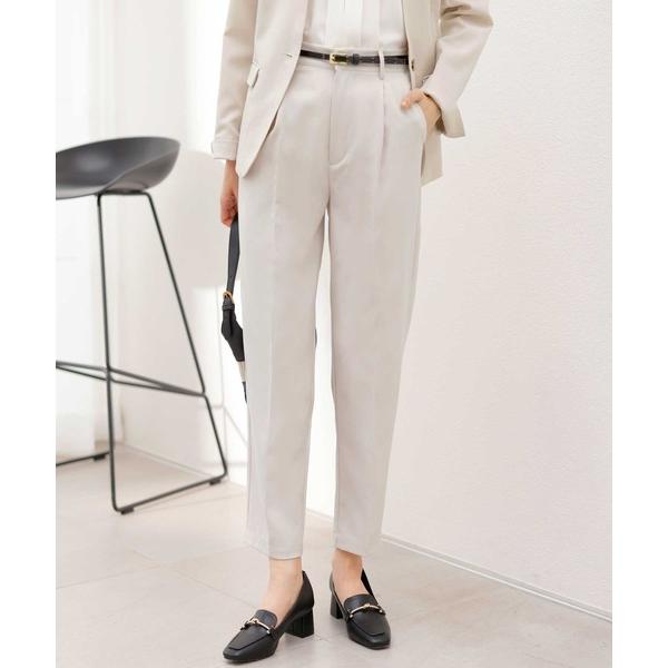 スラックス パンツ 「セットアップ対応」美脚テーパードパンツ レディース