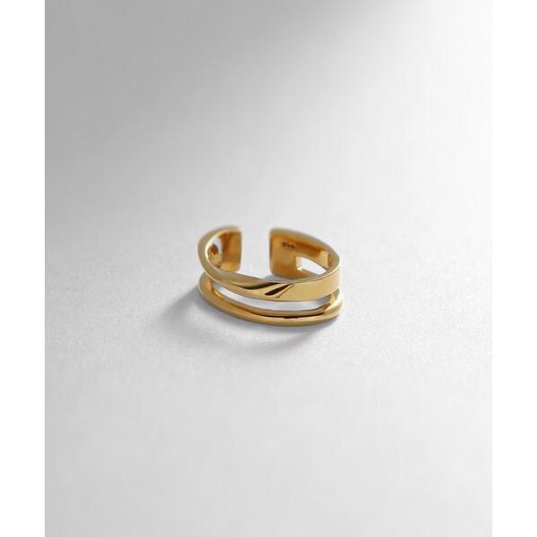 イヤーカフ シルバー ダブルフープひねり イヤーカフ レディース