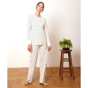 パジャマ ルームウェア FRUIT OF THE LOOM　フルーツ柄 ワッフル長袖上下セット ルームウエア レディース