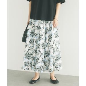 スカート グラデーションフラワーフレアースカート　＊ レディース